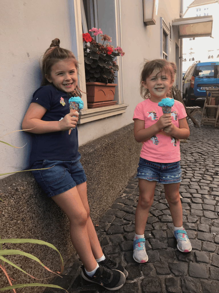 Enjoying ice cream in Germany